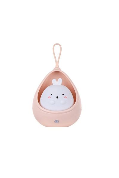 Royal Portable Night Lamp with 2 Modes, Non-toxic Silicone, USB Rechargeable, Motion Sensor, Pink, Bunny