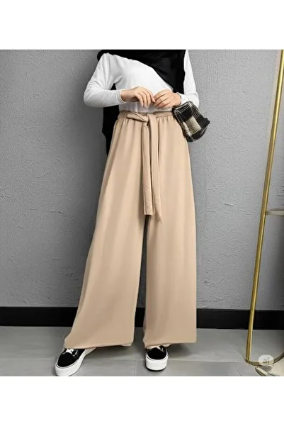 ECEYLÜL MODA Scuba Crepe Bolpaça Belt Pants