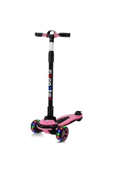 Elindor Trotinetă pliabilă pentru copii cu 3 roți LED, 5-14 ani, înălțime reg...