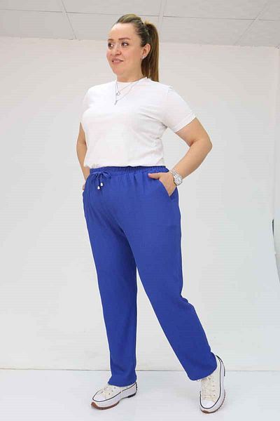Eslina 39011 Large Size Elastic Tight Leg Pants - Saks