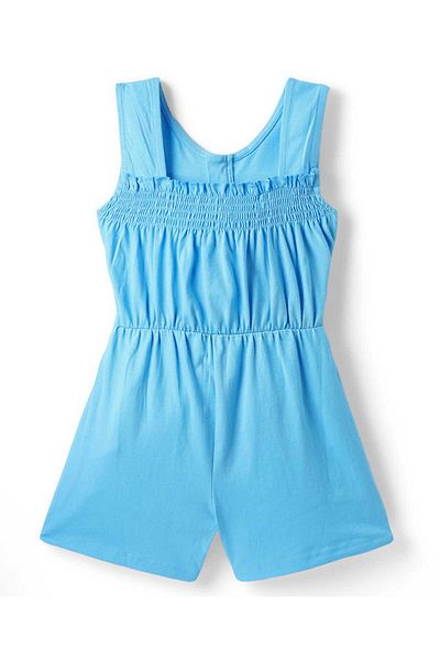 Primo Gino Primo Gino Cotton Sleeveless Jumpsuit with Gathered Waist - Blue