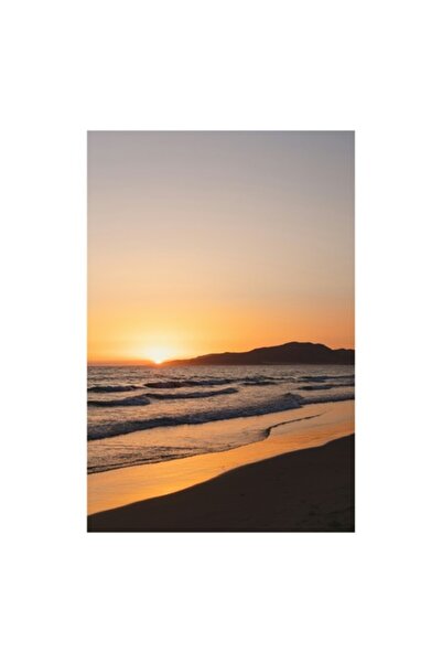 OEM Pictură pe pânză, „Apus de soare pe o plajă liniștită de vară”, 50 x 50 cm