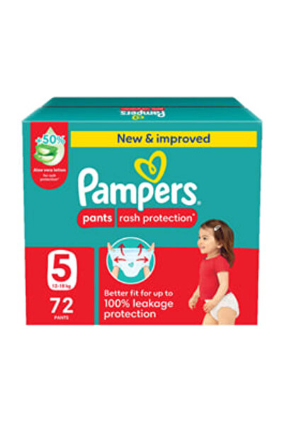 Pampers حفاضات بيبي دراي مع لوشن الصبار مقاس (5) 12-18 كجم عبوة من 72 قطعة