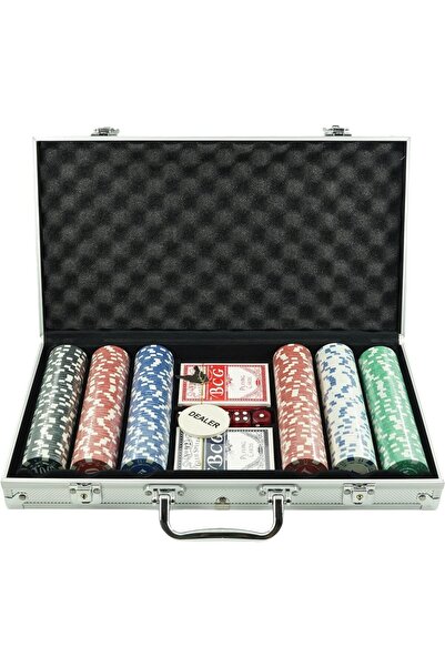 Royal Complex Poker Set with 300 Chips, Includes 2 Sets of Cards, 5 Dice