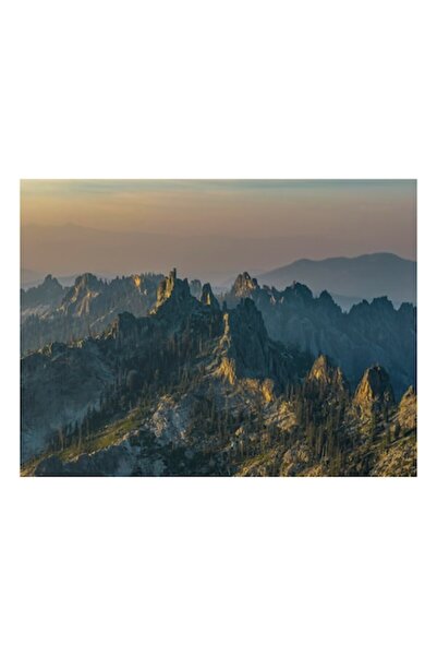 OEM Pictură pe pânză, „Bucuria munților la apus”, Natură, Peisaj, 54 x 39cm