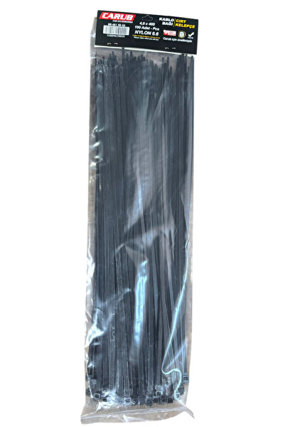 Carub Kablo Bağı Cırt Kelepçe 4.8x400 mm Siyah 100 Adet Fiyatıdır