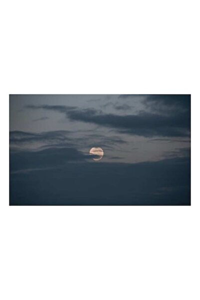 OEM Pictură pe pânză, „Luna ascunsă printre nori întunecați”, 54 x 39cm