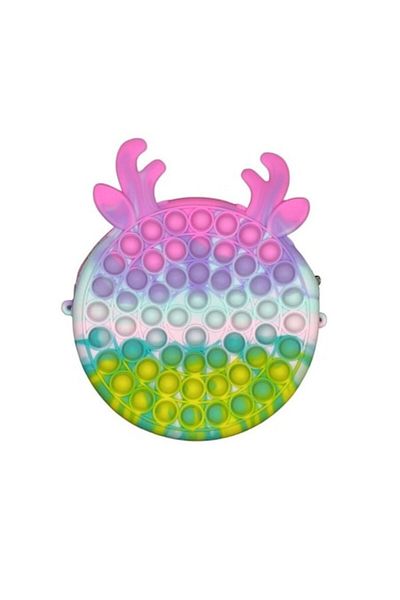 Royal Silicone Stress Relief Toy, Pop It Bag, 18cm, Reindeer, Macarons
