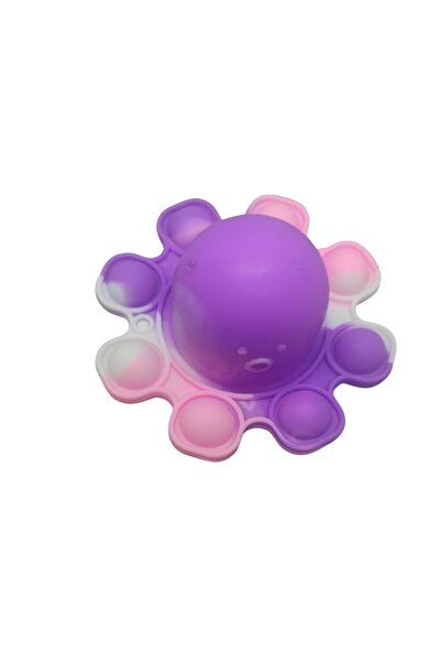 Royal Silicon Anti-Stress Toy, Pop It Now and Flip It, Reversible Octopus, Multicolor, V7