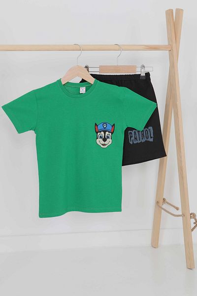 TOFİSA Boy's Green Printed Tracksuit Set - 27497