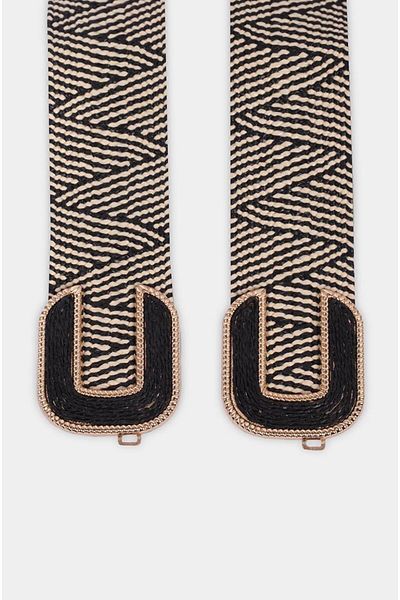 Descoin Black/İtal Straw Women's Belt, Jacket Belt, Dress Belt, Shirt Belt, Belt,