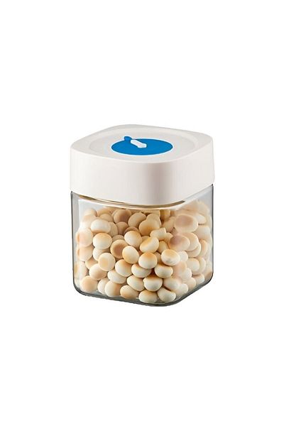 Royal High-Quality Glass Jar with Airtight Lid, 750 mL, White