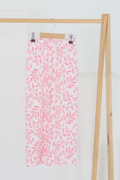 TOFİSA Girl's Pink Floral Patterned Trousers - 27499