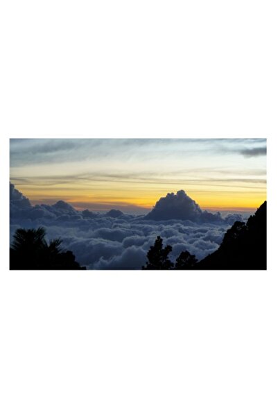 OEM Tablou Canvas, 'Rasarit peste oceanul de nori', 100 x 100 cm