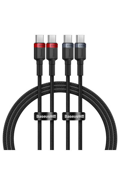 Royal Cablu de date ROYAL de la tip C la tip C, încărcare rapidă 100W, 480Mbps, set 2 x 1m, G78, aluminiu, negru/roșu,