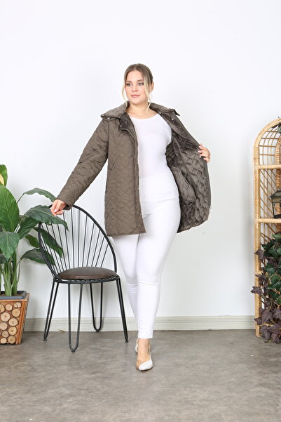 TUTveAL Collection Water Repellent Coat, Quilted, Plus Size, Hooded, with Soft Fur Inside, Winter Coat