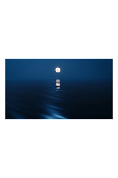 OEM Tablou Canvas, "Luna strălucind deasupra oceanului liniștit", Luna, Refli...