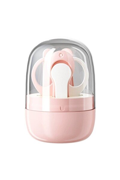 Flo Kit 4 în 1 pentru îngrijirea unghiilor pentru bebeluși cu depozitare tip borcan, 0-6 ani, roz