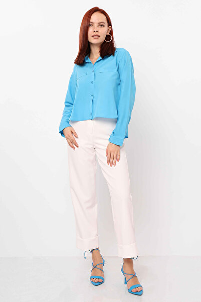 VAGGON Women's Petrol Pocket Long Sleeve Shirt Vs00403