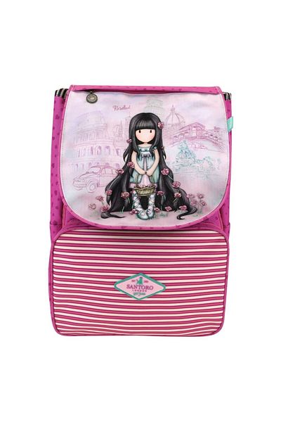 Santoro Ghiozdan Gorjuss cu clapeta Rosebud 29x42x19 cm