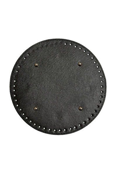 İthal Δερμάτινη βάση τσάντας στρογγυλή (22 εκ.) - Μαύρη