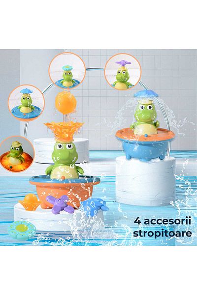 Timebox Children's Bath Toy, Crocodile with Fountain and Water Spray for Bathtub, Shower, Skill Development