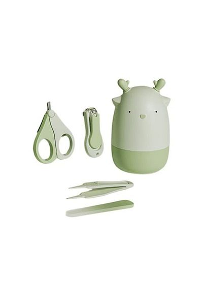Royal 4in1 Nail Care Set for Babies, Deer-Shaped Storage Box, 0-6 Years, 11 x 6 x 11 cm, Green