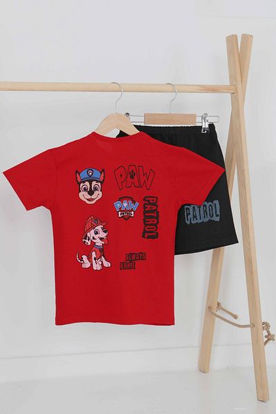 TOFİSA Boy's Red Printed Tracksuit Set - 27497