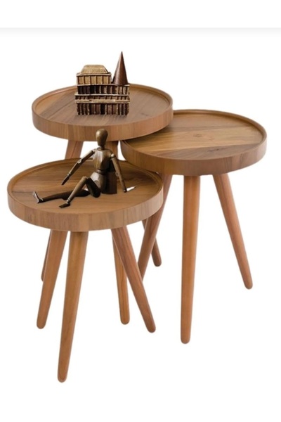 Genel Markalar Retro Havuzlu Ceviz Ahşap Zigon