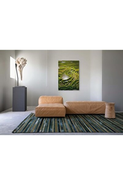 OEM Tablou Canvas, 'Terase verzi in peisaj rural linistit', 70 x 100cm