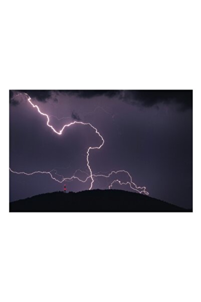 OEM Tablou Canvas, 'Fulgere deasupra muntilor intunecati'