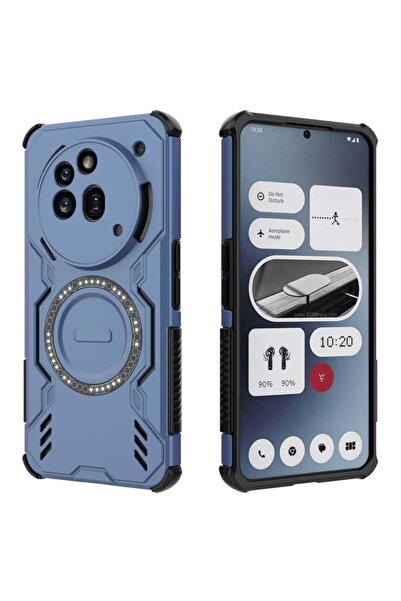 SKYDDAR INNOVATION Carcasă pentru telefonul Nothing (3a) Pro, ArmorMag, Magsafe, set de autocolante, albastră