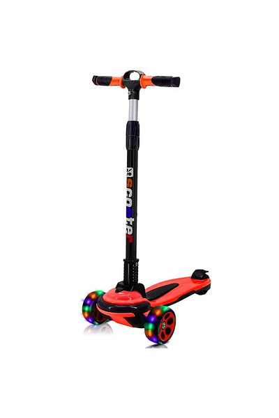 Elindor Trotinetă pliabilă pentru copii cu 3 roți LED, 5-14 ani, înălțime reglabilă 80-120 cm, roșie