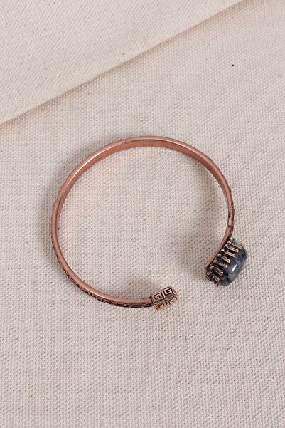 Süspüs Accessories Pure Copper Authentic Bracelet with Gray Jasper Stone (Natural Stone)