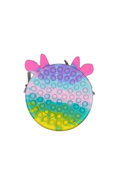 Royal Jucărie antistres din silicon, pungă Pop It, 16 cm, vacă, macarons