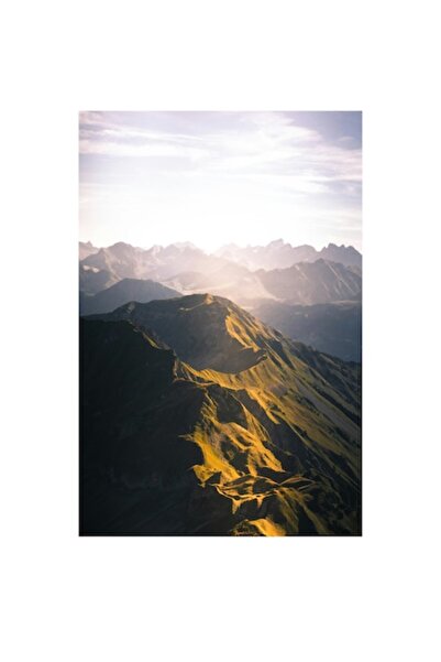 OEM Tablou Canvas, Lumina diminetii peste munti falnici