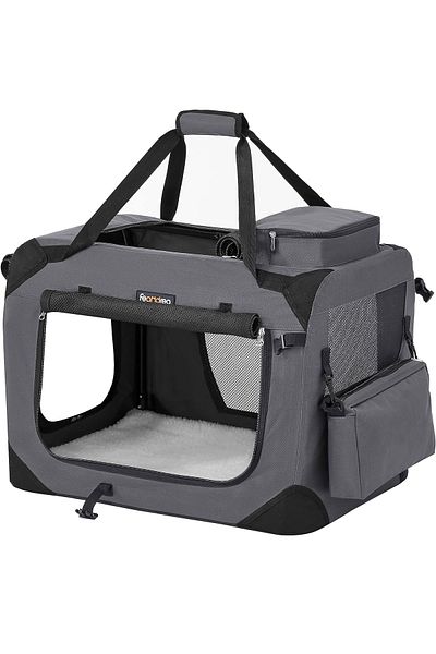 feandrea Pet carrier bag, foldable, size M, 60x42x42cm, gray