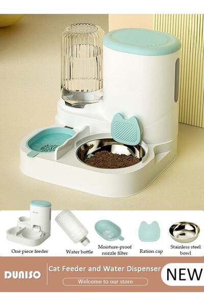 fun zone وحدة تغذية وموزع مياه 2 في 1 للكلاب والقطط من دونيسو