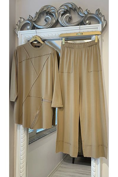 Invee 7111 Cotton Suit - Camel