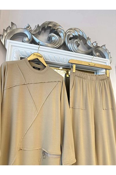 Invee 7111 Cotton Suit - Camel