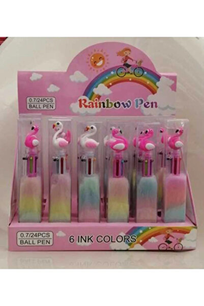 Mahi Max قلم حبر جاف فلامينجو متعدد الألوان قابل للكتابة بـ 6 ألوان مختلفة - ...