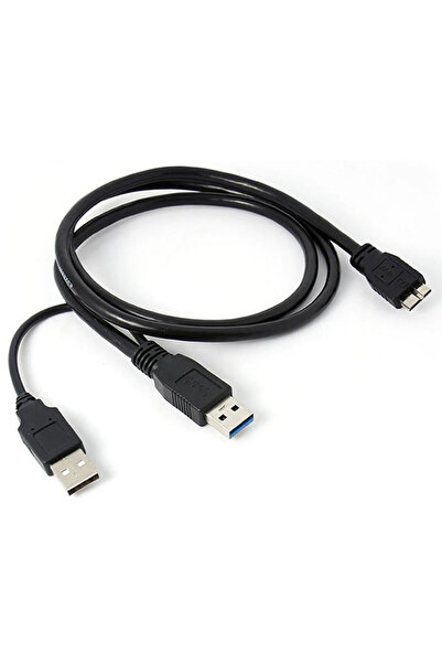 Leonpro Usb 3.0 to mikro B harici hdd Y kablo harici harddisk kablosu 60cm