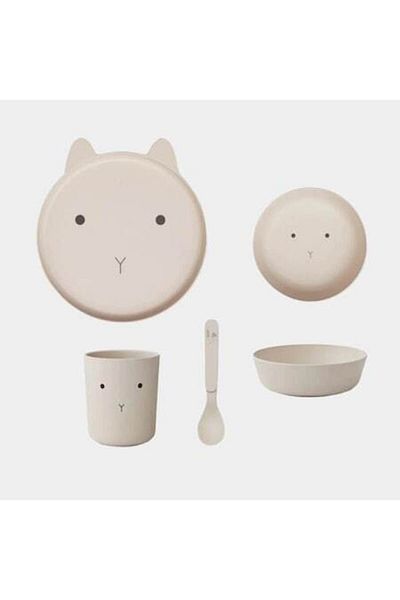 Liewood Set de masa din PLA, set de 4 piese, Brody Rabbit Sandy