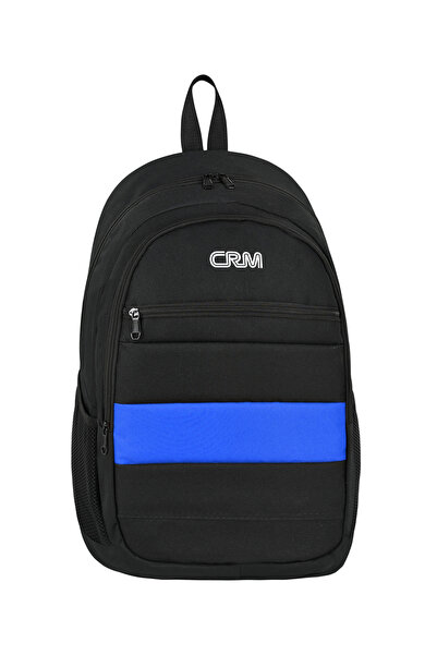 CRM Unisex Siyah Gri Detaylı Okul ve Günlük Kullanıma Uygun Sırt Çantası