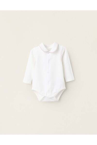 Ziddy Jersey Bodysuit-Shirt for Newborns, White