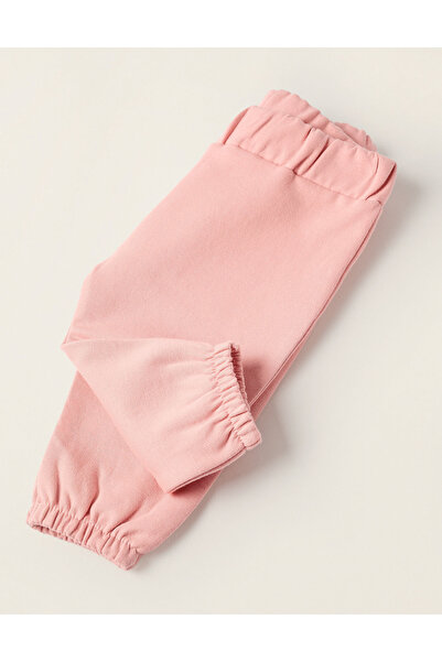 Ziddy Brushed Sweatshirt + Trousers for Newborns 'Winnie', White/Pink