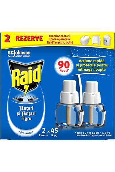 Raid Rezervă electrică de lichid pentru țânțari, 2 x 27 ml, 90 de nopți