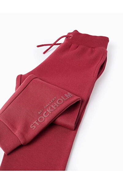 Ziddy Brushed Joggers for Boys 'Stockholm', Dark Red