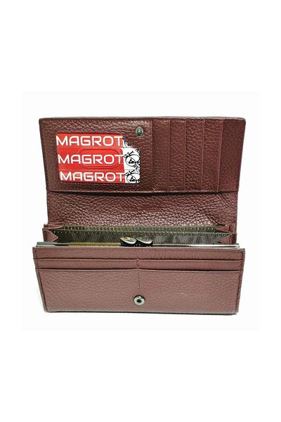 Magrot Women's wallet, made of genuine leather, brown 18.5 x 9.5 cm, 20256