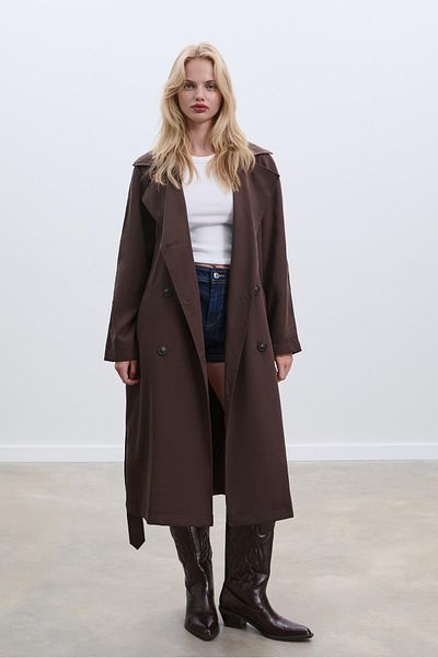 Stradivarius Long loose-fitting oversize trench coat